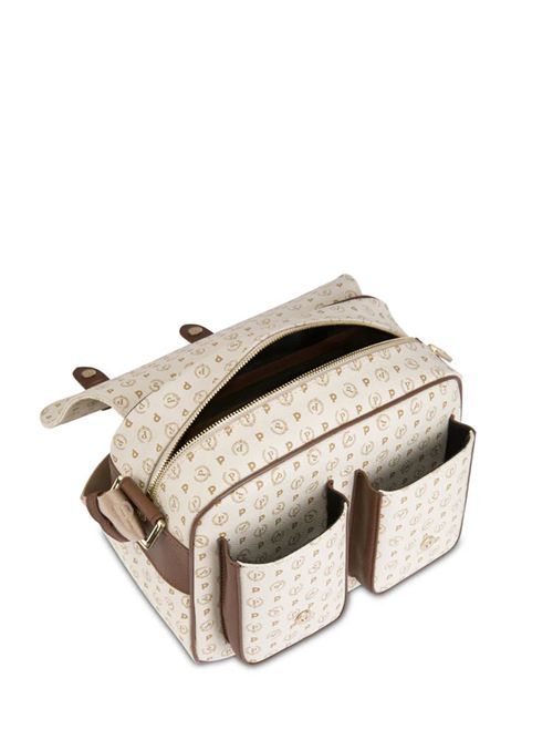 Borsa Messenger Small Heritage Logo Classic Avorio/marrone POLLINI | TE8421PP04Q11/10C